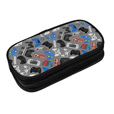 Imagem de Perinsto Estojo De Lápis Para Controle Videogame, Grande Capacidade, Compartimentos Múltiplos, Bolsa Artigos Papelaria, Organizador Mesa Escola, Escritório E Casa, Preto