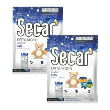 Imagem de 2 Antimofo Secar Kids 250g Absorvedor Mofo Bolor Umidade Mau Cheiro Ba