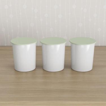 Imagem de Trio de Potes Kit Higiene Para Quarto Infantil Lavável Verde - Neném n