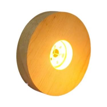 Imagem de Suporte De Lâmpada De Exibição Rotativa LED De Madeira Recarregável Ba