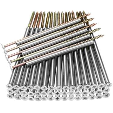 Imagem de MorningRo 50 peças de parafusos de calha de 17 cm com virola de metal pregos de calha duráveis e pontas fixadores de calha seguros fáceis de instalar para calhas flácidas e manutenção (branco)