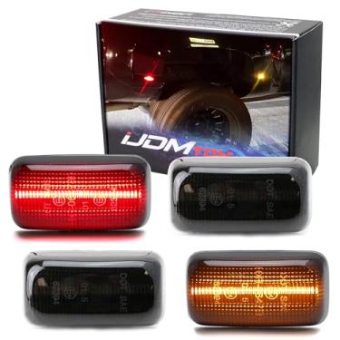 Imagem de iJDMTOY Lente fumê âmbar/vermelha Full LED duas luzes de para-choque traseiro compatível com Chevy/GMC 2015-up 2500HD 3500HD 3500HD cama para-choque de roda dupla, alimentado por um total de 60 LEDs