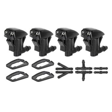 Imagem de X AUTOHAUX 4 peças CL5644 bocal de lavagem de para-brisa dianteiro para Toyota Sienna Solara Corolla Tundra 85381AE020 85381-AE020 Jet Spray duplo furo