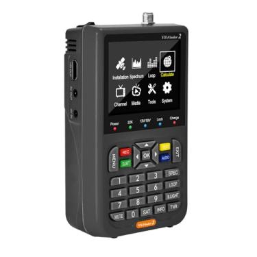 Imagem de Generic Localizador De Satélite V8 Finder2, Receptor Sinal Fta Dvb-S/S2/S2X, Medidor Digital, Intensidade Antena Parabólica Para Tv Com Tela Lcd E Mochila