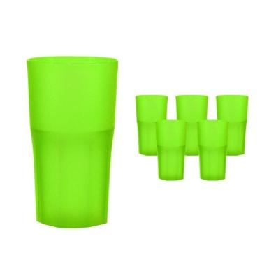 Imagem de Kit 6 Copos Roma Verde Neon 360Ml Plástico Premium