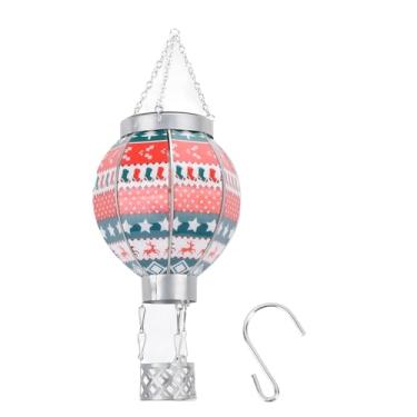 Imagem de Luzes solares ao ar livre Balão de ar quente de Natal pendurado lâmpada solar automática para pátio de jardim Eco -amigável economia de energia exclusiva design de ferro leve