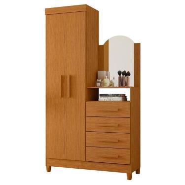 Imagem de Cômoda New Capri 2 Portas E 4 Gavetas Cinamomo Com Espelho - Móveis Albatroz Cinamomo
