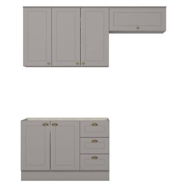 Imagem de Cozinha Completa Americana 3 Peças Cinza - Móveis Henn Cinza