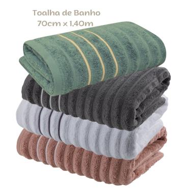 Imagem de Jogo deToalhas de Banho 4 peças Leve Macia Ondulada Jacquard Wave Corttex
