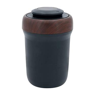 Imagem de ikasus Cinzeiro portátil para carro, cinzeiro de cigarro eletrônico de cigarro, cinzeiro sem fumaça destacável para carro com luz de LED, cinzeiro para porta-copo de veículo (madeira)