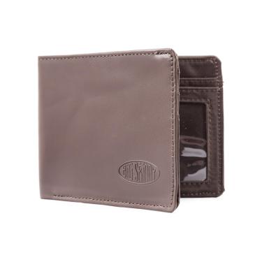 Imagem de Big Skinny Carteira masculina fina de couro Slimline com dobra dupla, comporta até 25 cartões, marrom