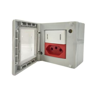 Imagem de Interruptor Paralelo + Tomada 20A Vermelha Sobrepor Kalop