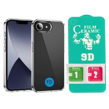 Imagem de Kit Capa Capinha Anti-Impacto Premium Transparente + Película de Vidro 3D ou Cerâmica 9D para iPhone 16e. (Capa + Película Cerâmica 9D)