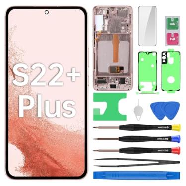 Imagem de BESJMYT Substituição de tela AMOLED para Samsung Galaxy S22+ Plus com moldura dourada rosa OLED Display Touch Digitalizador de montagem completa vidro fixo com kit de ferramentas de reparo SM-S906U