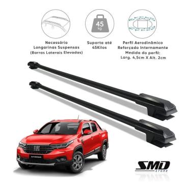 Imagem de Rack Travessa Teto Preto Fiat Strada Nova Volcano 21 Diante