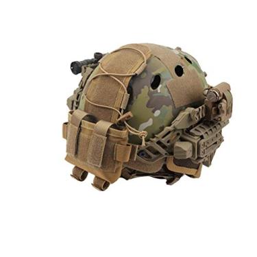 Imagem de Bolsa de bateria para capacete Wolfslaves MK2, bolsa para bateria de capacete, contrapeso, 600D, nylon para tiro, ciclismo, caminhada, acampamento, marrom coiote.