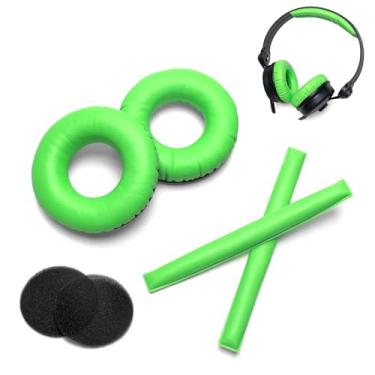 Imagem de Voarmaks Kits De Almofadas Auriculares Coloridas Arco-Íris Compatíveis Com Sennheiser Hd25 Hd250Bt Hd25-Ll Hd25S Il Hmd25 Capas Espuma Para Fones Ouvido (Conjuntos Verdes)