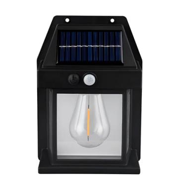 Imagem de Luminária Arandela Solar com Sensor de Movimento e Presença - Lâmpada de Parede LED com 3 Níveis de Luz - Ideal para Iluminação de Jardim, Fachadas, Muro e Área Externa