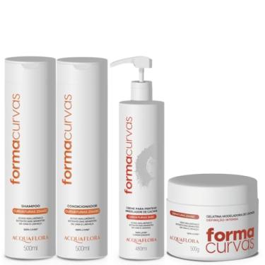 Imagem de Kit Shampoo, Condicionador, Creme Cachos e Gelatina Formas e Curvas | Acquaflora