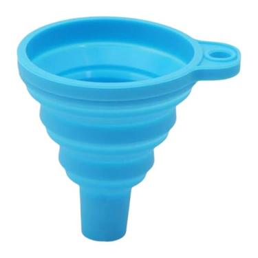 Imagem de Llazsybz Funil Dobrável de Silicone, Funil de óleo, Funil Dobrável Portátil, Funil de Silicone, Funil de Enlatamento de Boca Larga Grande, Azul
