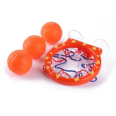 Imagem de Brinquedo de Banho Infantil Cesta de Basquete Didática com Ventosas e Bolas Sensorais