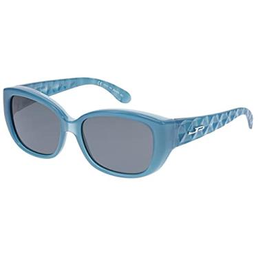 Imagem de Jonathan Paul Fitovers Óculos De Sol Jp By Beverly - Lentes Cinza Polarizadas Com 100% Proteção Uva E Uvb, Revestimento Oleofóbico À Prova Manchas Armação Azul Empoeirada