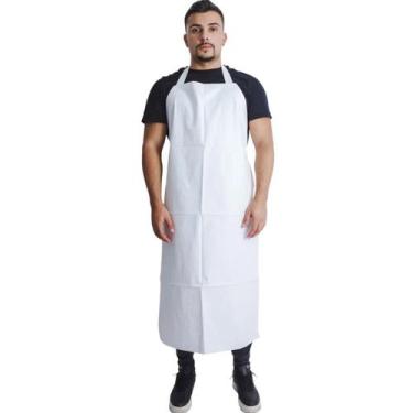 Imagem de Avental Proteção PVC 0,30 Alta Resistencia com fivela Branco Maicol CA