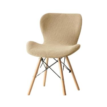 Imagem de Capa para cadeira borboleta, 1/4 unidades, simples, elástica, cor sólida, durável, para casa (A2 cáqui)