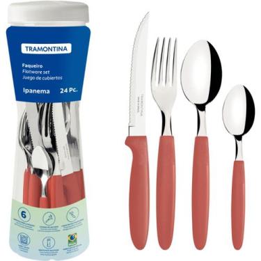 Imagem de Faqueiro Tramontina Aço Inox Ipanema 24 Pç Goiaba