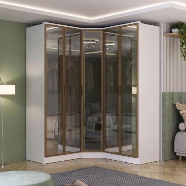 Imagem de Guarda Roupa Modulado 5 Portas c/ Reflecta e Led 100% MDF - Mambel Q, 