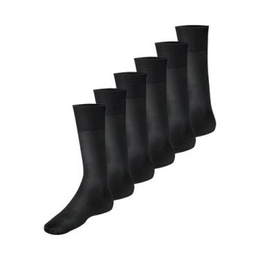 Imagem de Kit com 6 Pares de Meias Social Meianyl 6002-001 - LUPO, Preto