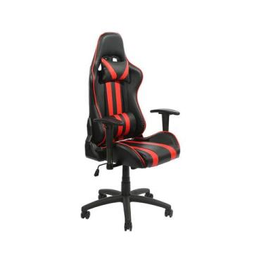 Imagem de Cadeira Gamer Reclinável 180 Ergonômica Racing Preto e Vermelho - Mult