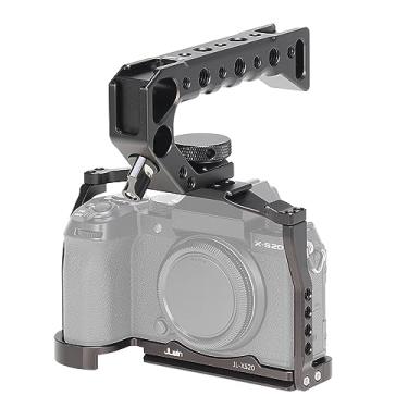 Imagem de Hersmay Suporte Para Câmera Fuji Xs20 Com Alça Superior, Alumínio Completo Acessórios Fujifilm X-S20, Placa De Liberação Rápida, Arca, Sapata Fria, Trilho Nato E Furos Roscados 1/4" 3/8"