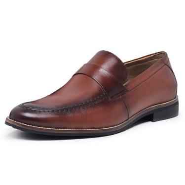 Imagem de Sapato Social Loafer Masculino Luc em Couro Caramelo Com Vira - Avalon