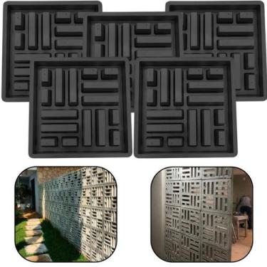 Imagem de 5un Forma Plastica Molde 39x39x7 Taco Chines Bloco Concreto Asiatico A
