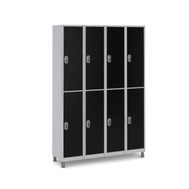 Imagem de Roupeiro Aço 8 Portas 191x128x40Cm Academia Vestiário Tranca - W3, Pre
