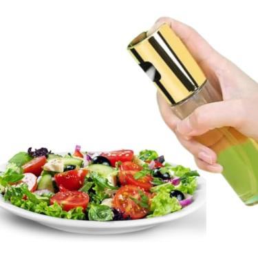 Imagem de Spray Pulverizador de Azeite, Óleo e Vinagre PREMIUM - Borrifador Culinário de Vidro 100ml com Controle de Dosagem.