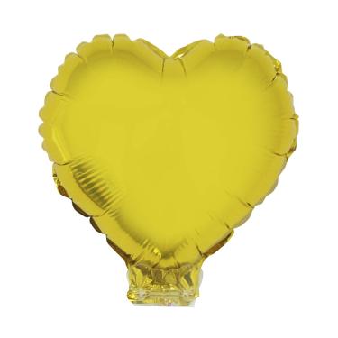 Imagem de Balão Metalizado 11" Funny Coração Dourado com Suporte