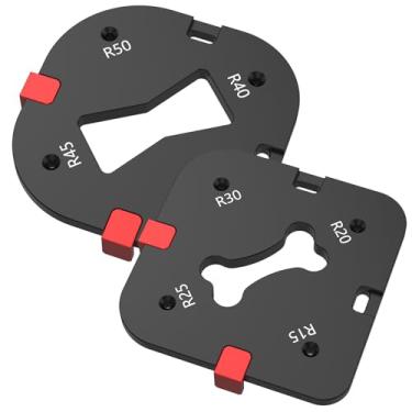 Imagem de Gabarito de raio de canto do roteador, gabarito de raio de canto redondo para marcenaria, ferramenta auxiliar de corte de arco de madeira, modelo DIY R15/R20/R25/R30/R35/R40/R50 Use com mesa de