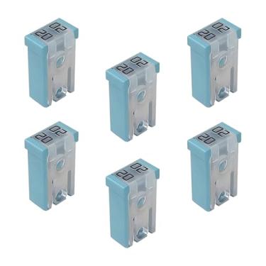 Imagem de Zikefest 6 peças de fusível de 20 amp, fusíveis de micro cartucho de carro de 32 V, kit de fusíveis de cartucho quadrado automotivo de perfil baixo, substituição para carros, caminhões e SUVs (azul)