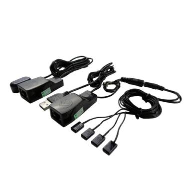 Imagem de SPENFiLY Sistema repetidor infravermelho Ethernet para conexão de cabo Ethernet Cat6/Cat5e/Cat8, extensor remoto infravermelho, decodificador de TV para aparelhos domésticos RJ45 (controle de 4