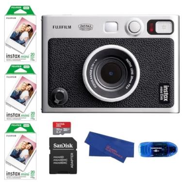 Imagem de Fujifilm Câmera instantânea híbrida INSTAX MINI EVO (preto) pacote, inclui: 60 mini filmes INSTAX (60 exposições), cartão de memória SanDisk 32 GB MicroSDHC e mais (5 itens)