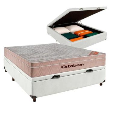 Imagem de Cama Box Bau Blindado Casal + Colchão Molas Ensacadas - Ortobom