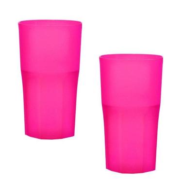 Imagem de Kit 2 Copos Roma Rosa Neon 360Ml Plástico Premium