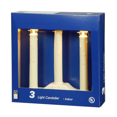 Imagem de Vickerman Luminária de vela para interiores de Natal marfim candolier 3 lâmpadas