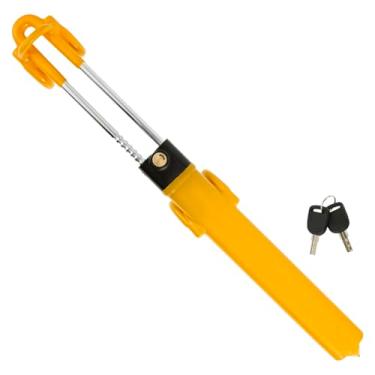 Imagem de Trava de volante de carro com 2 chaves, aço cromo vanádio, trava de segurança antifurto para volante de veículo