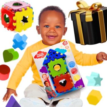 Imagem de Brinquedos educativos torre da alegria baby kit cubos encaixe de montar e desmontar desenvolvimento bebê 12 meses menino menina sensorial pedagógico didático dia das crianças