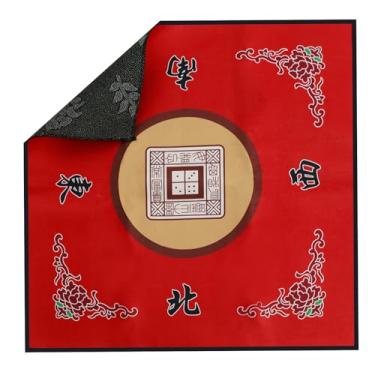 Imagem de Tapete de Mahjong, tapete de mesa de Mahjong, grande tapete de Mahjong, tapete de Mahjong anti-ruído, tapete de Mahjong para jogar para Mahjong Tile Game Game Poker Game Domino (vermelho)