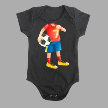 Imagem de Body Manga Curta Techmalhas Cristiano Ronaldo 7 Futebol-Unissex