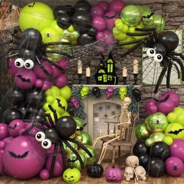 Imagem de Kit de guirlanda de balões Jobkoo Halloween 160 unidades preto roxo ve